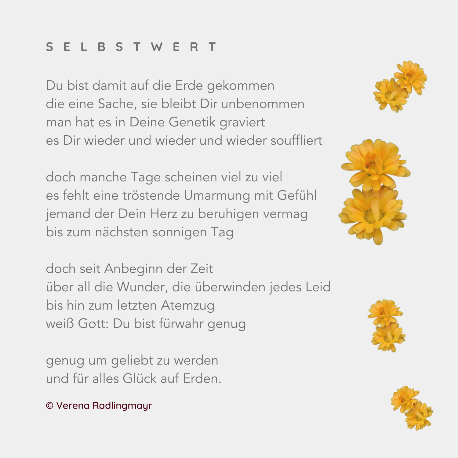 Selbstwert – Gedicht auf Leinwand